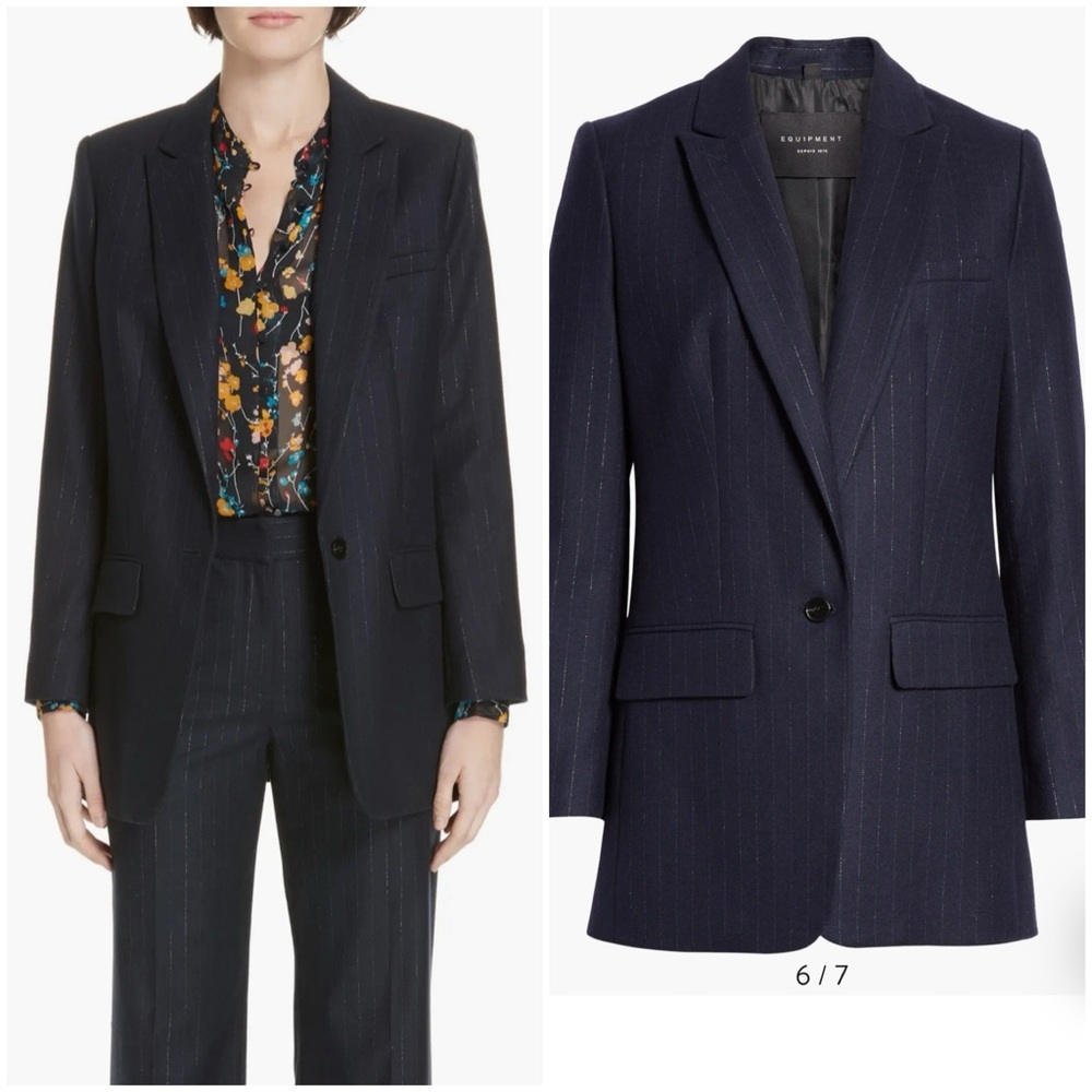 Equipment Jeanne Metallic Stripe Blazer